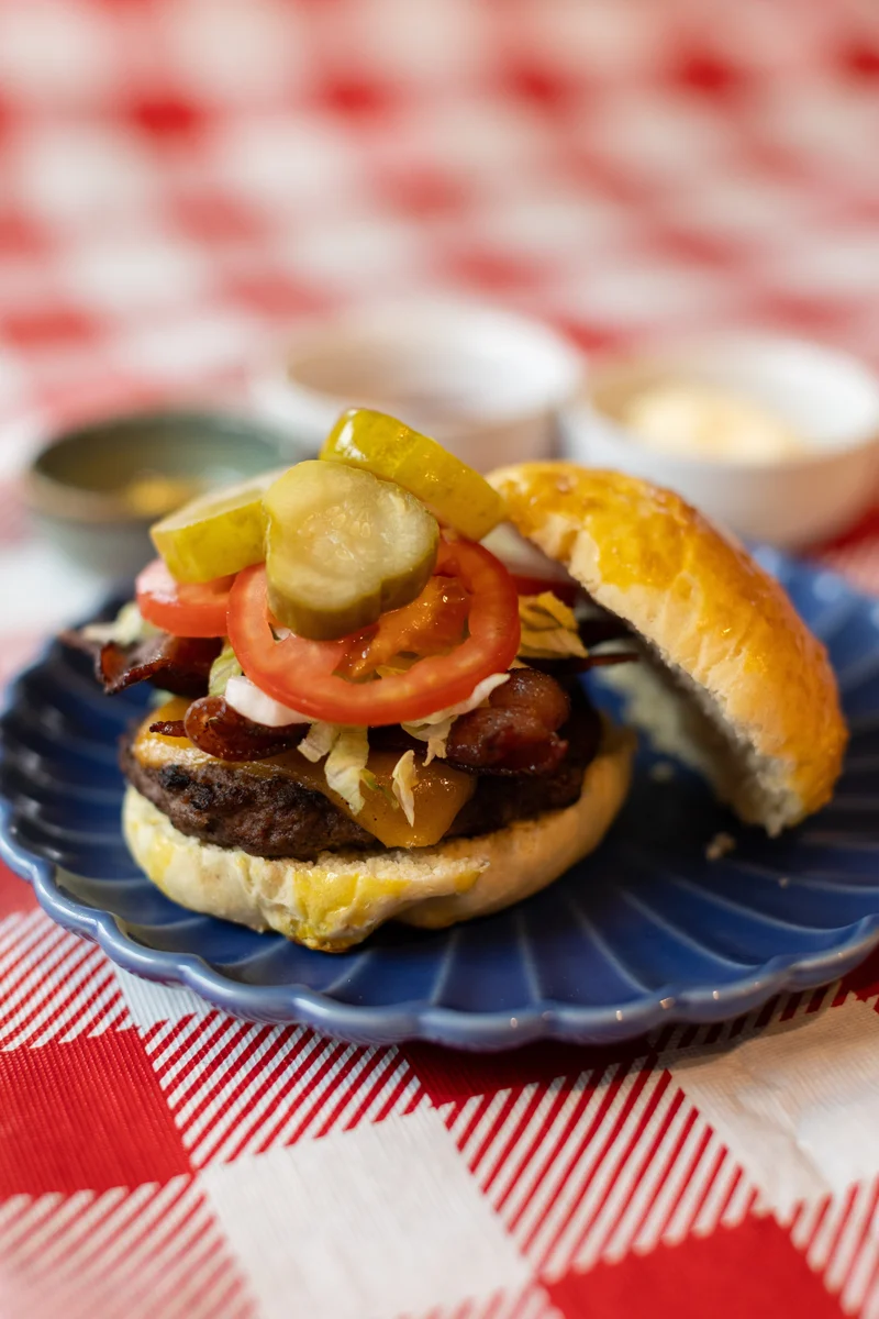 Bacon Cheeseburgers with Homemade Burger Buns