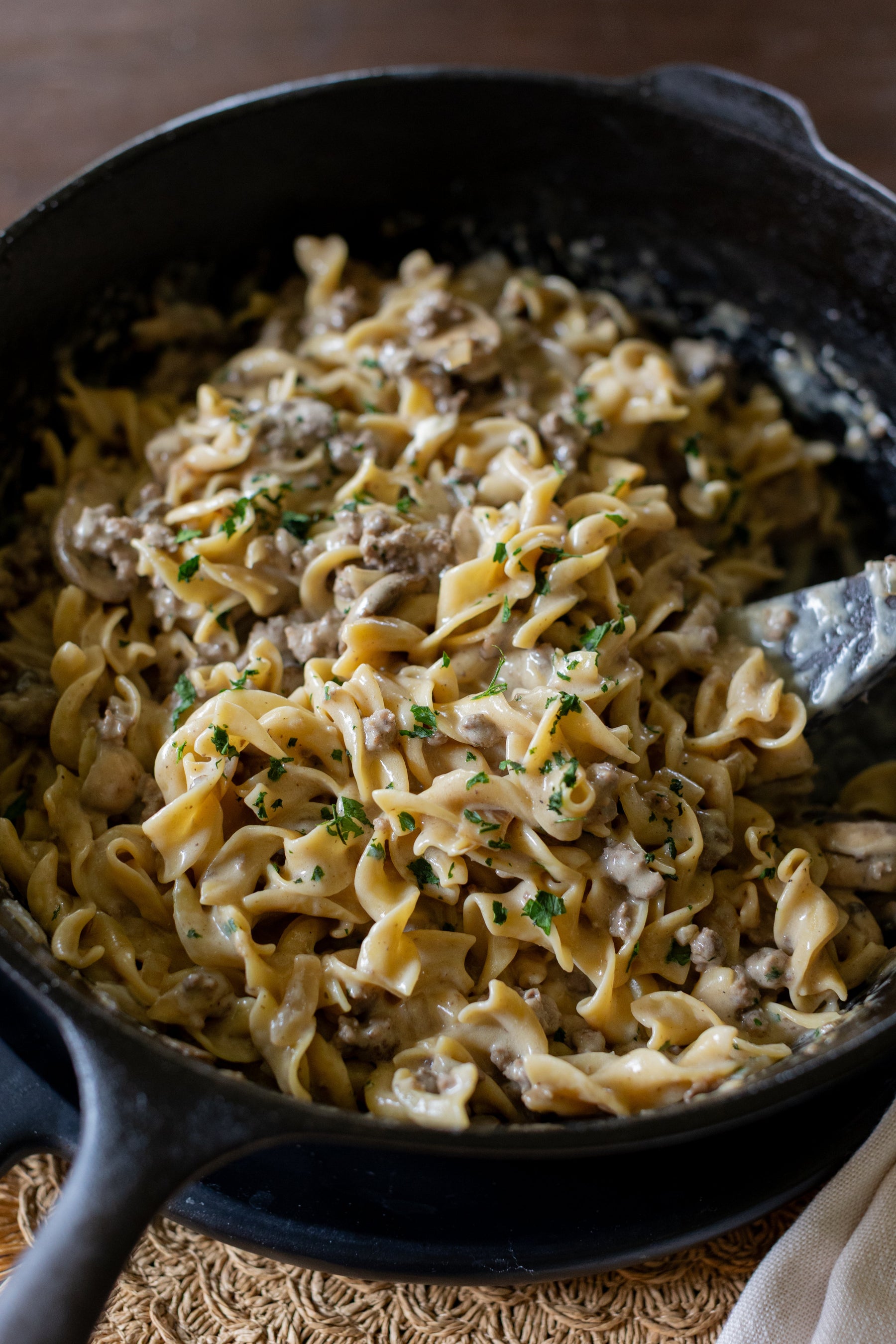 One Pot Beef Stroganoff