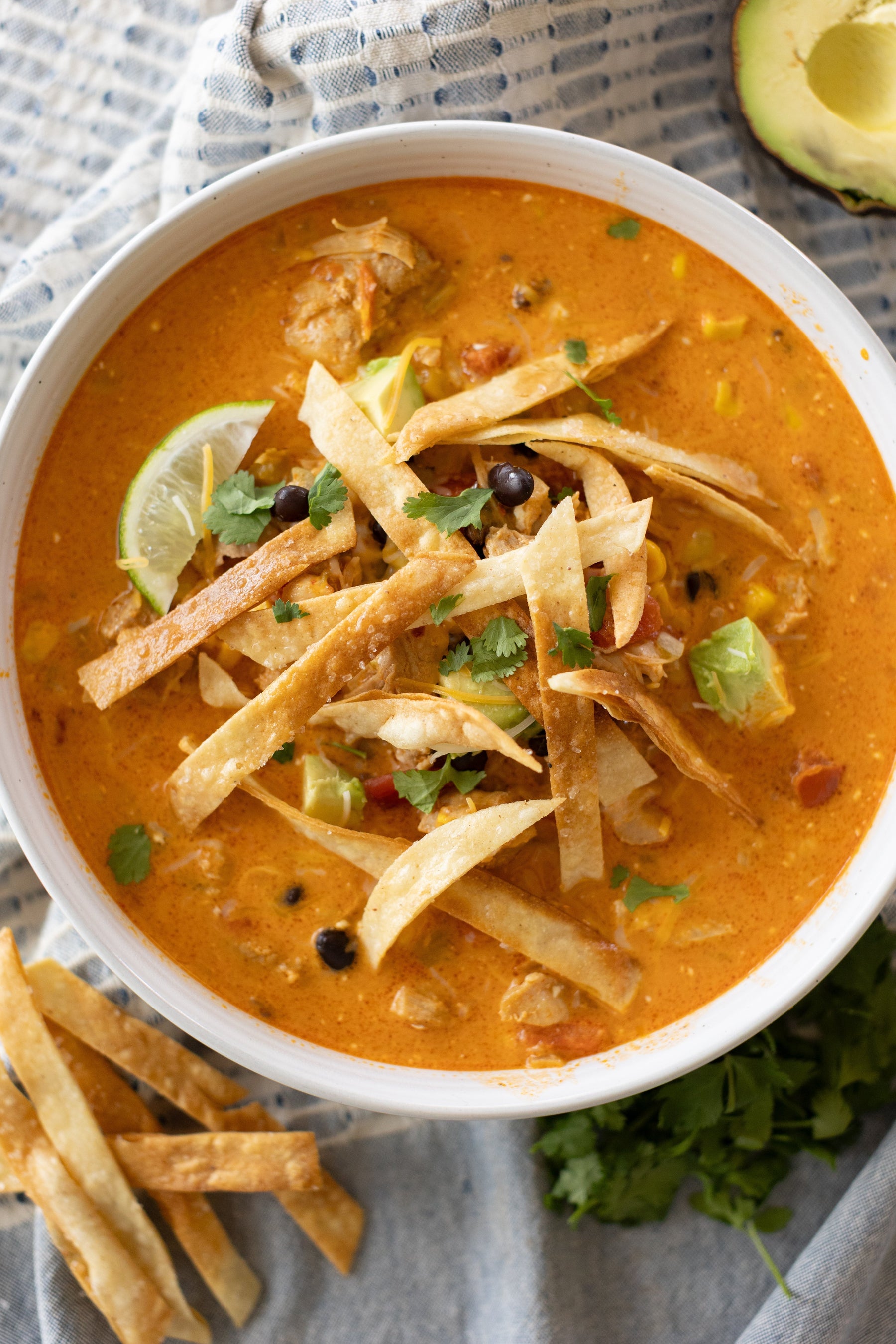 Creamy Pressure Cooker Chicken Enchilada Soup