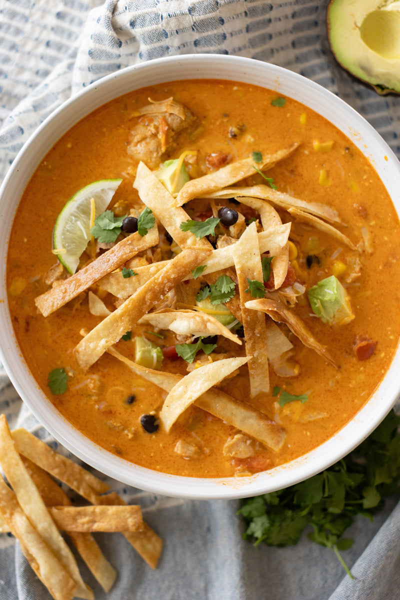 Creamy Pressure Cooker Chicken Enchilada Soup
