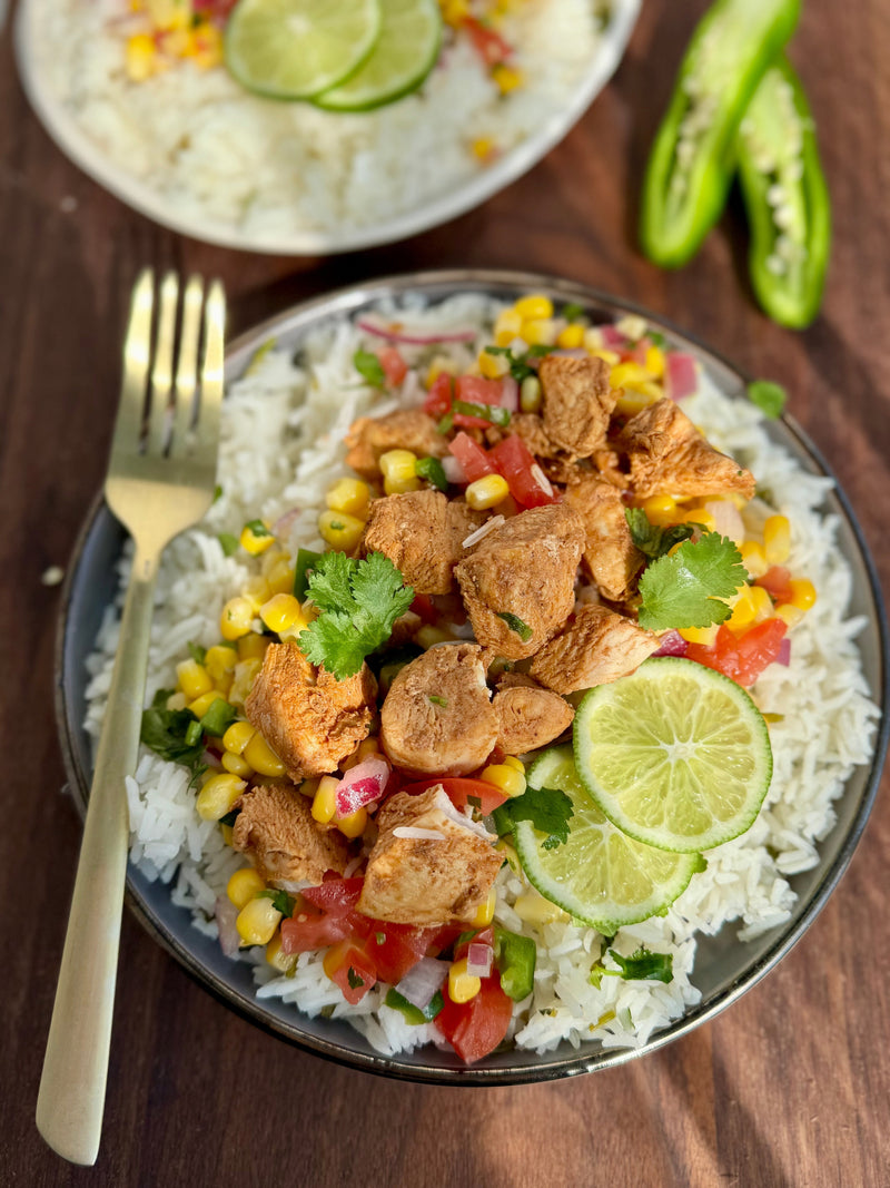 Chipotle Chicken Bowl with Corn Salsa