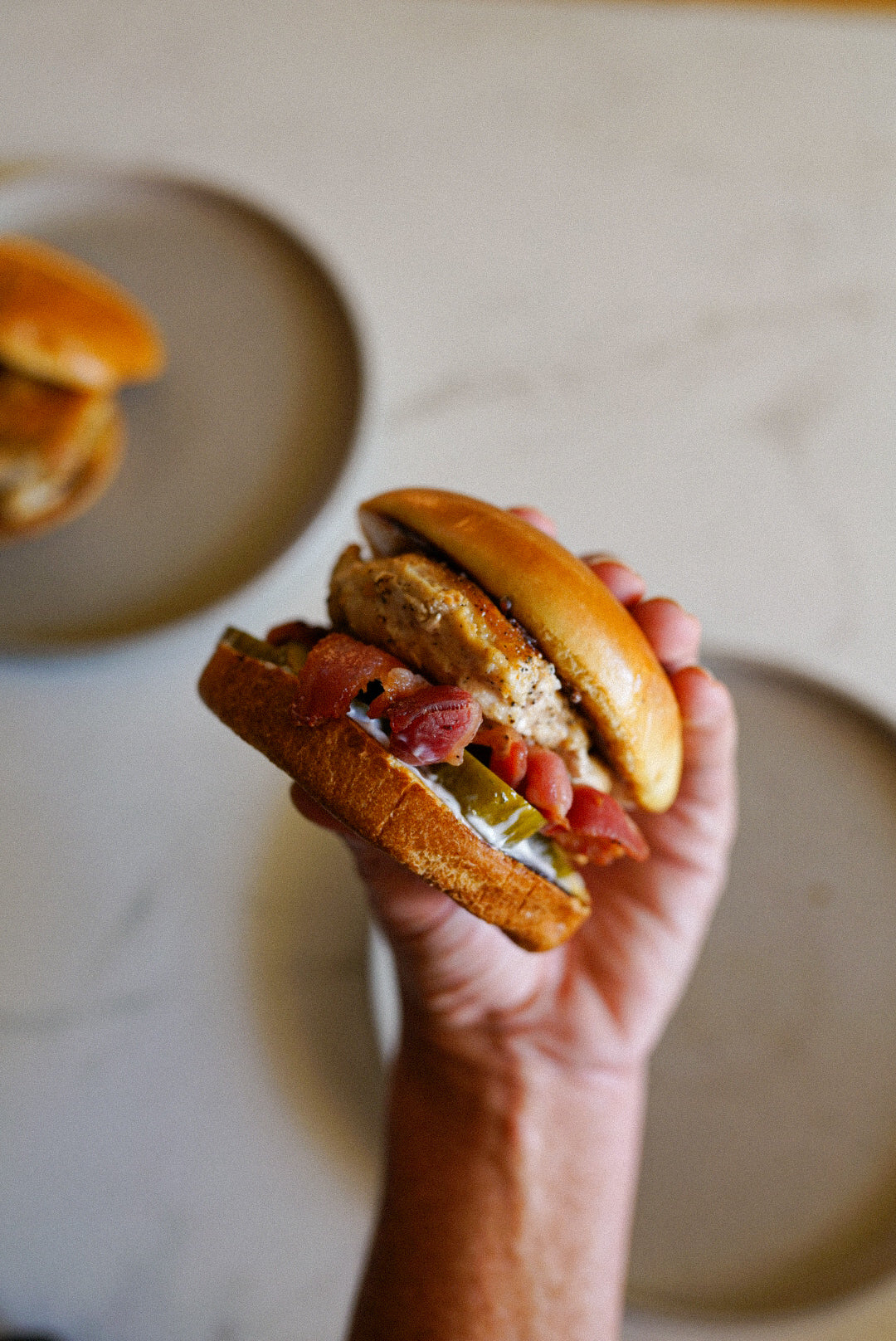 Bacon Chicken Sandwich with Spicy Pickles