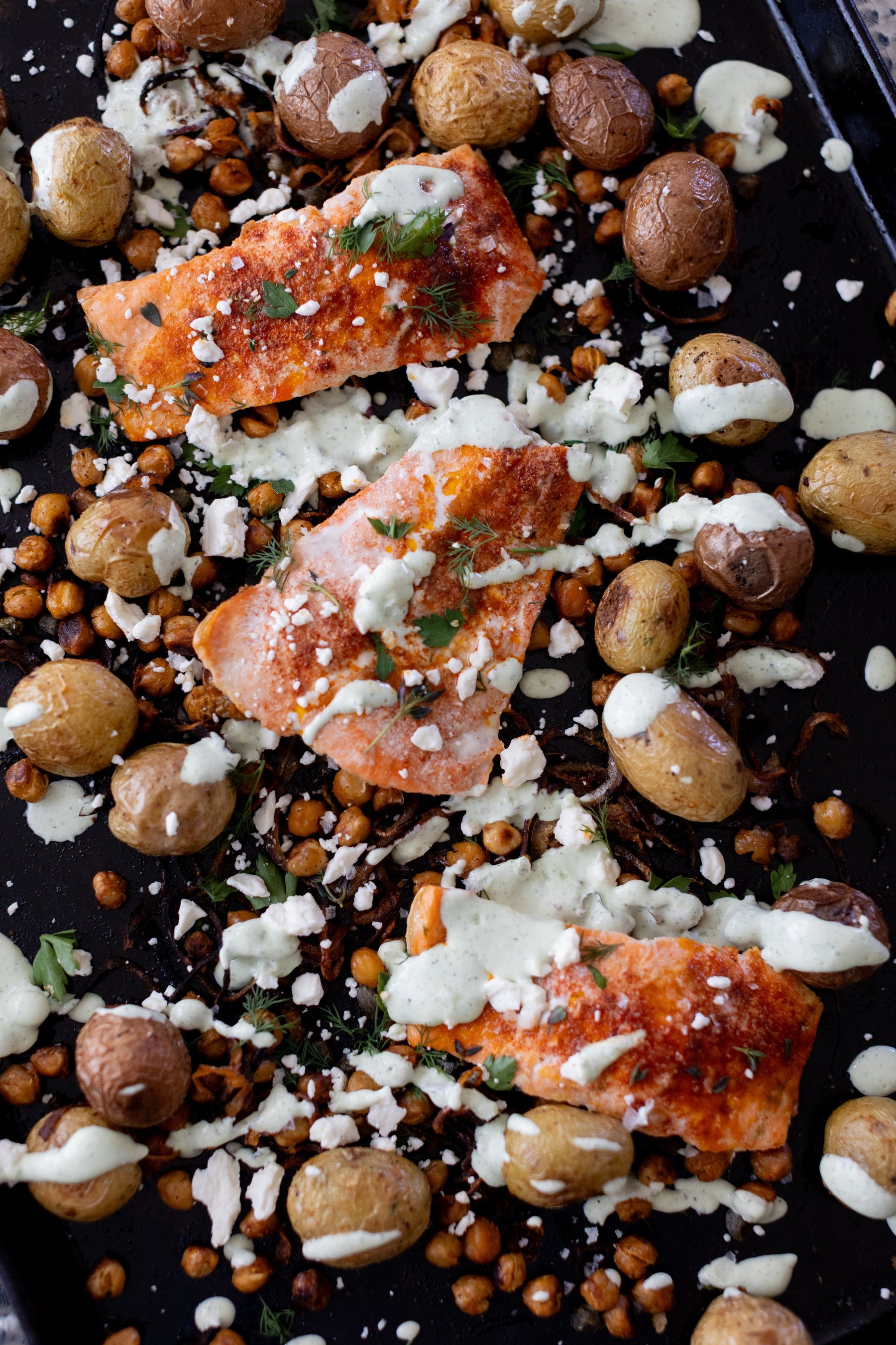 Mediterranean Salmon Sheet Pan