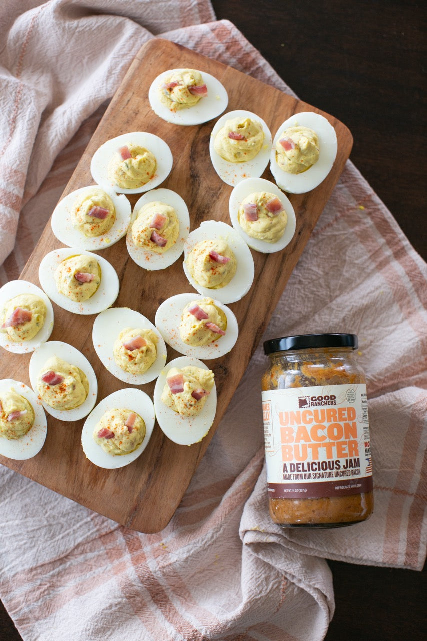 Bacon Jam Deviled Eggs