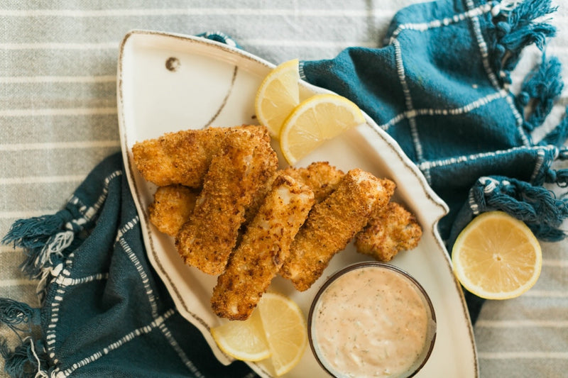 Crispy Fish Sticks with Homemade Tartar Sauce