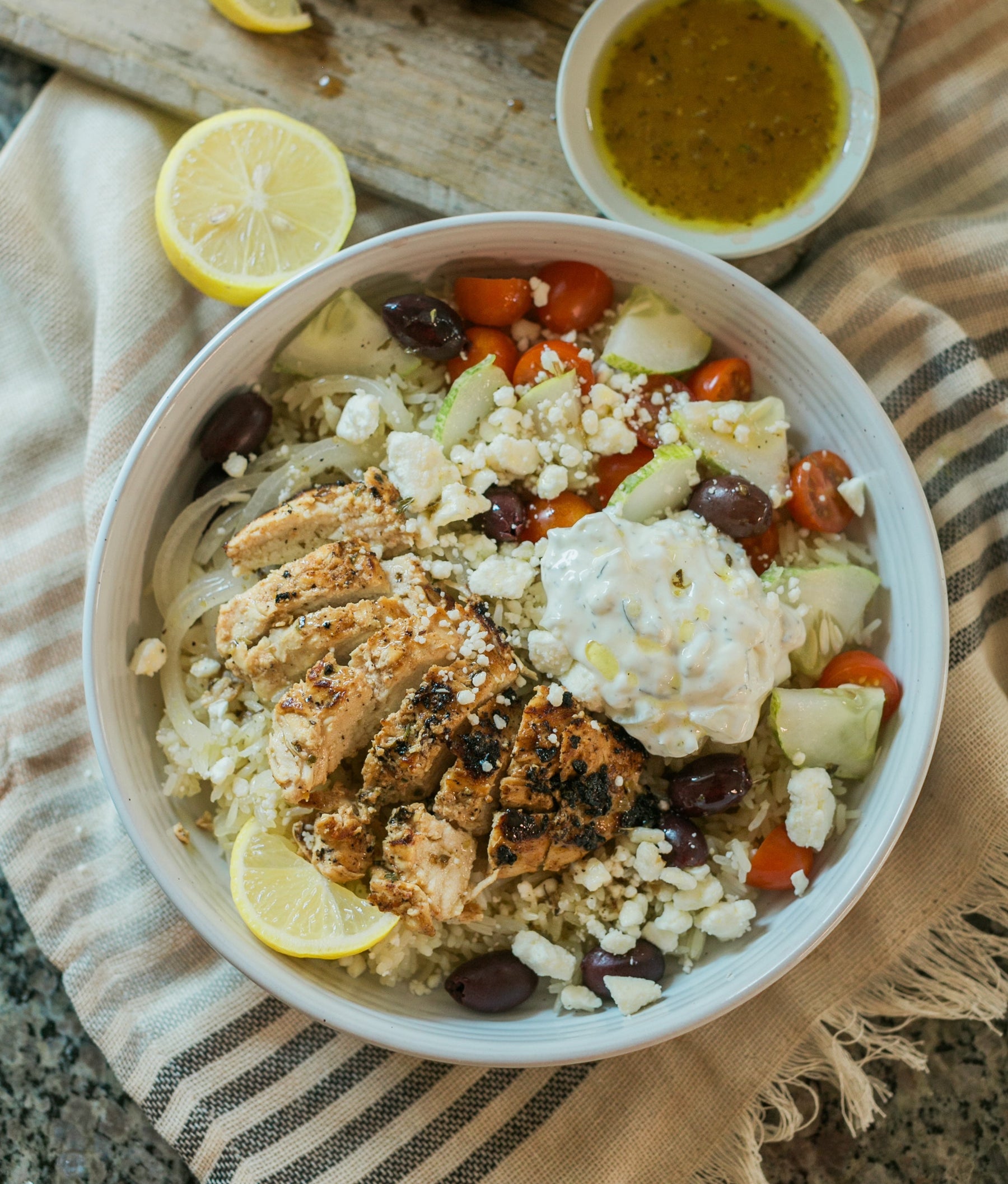 Greek Marinated Chicken Bowls