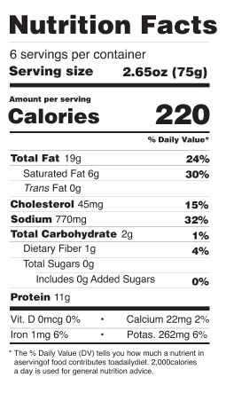 Ground Seasoned Chorizo Sausage nutrition facts