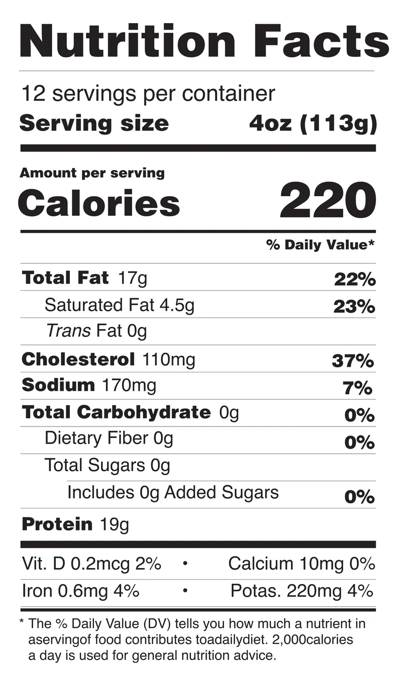 Chicken Leg Quarters nutrition facts