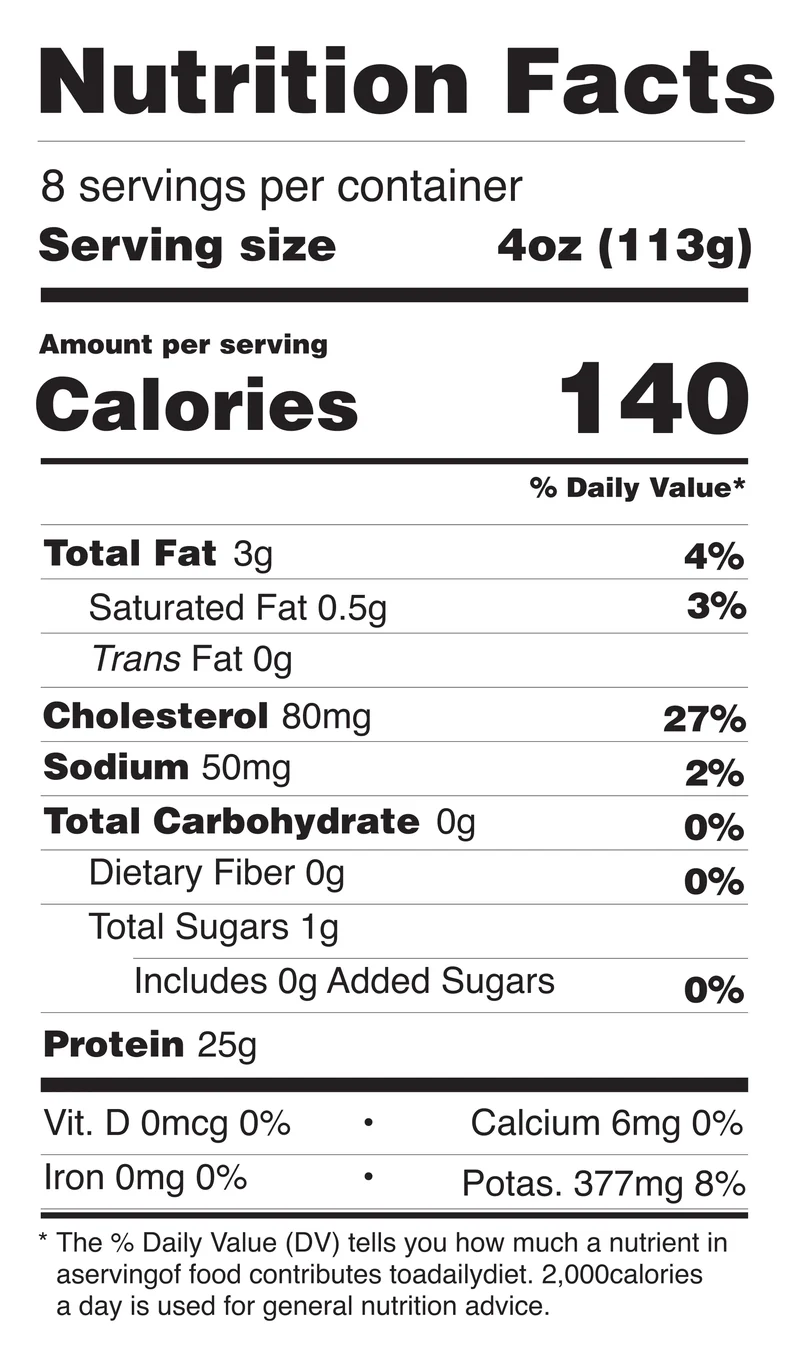 Diced Chicken Breast nutrition facts