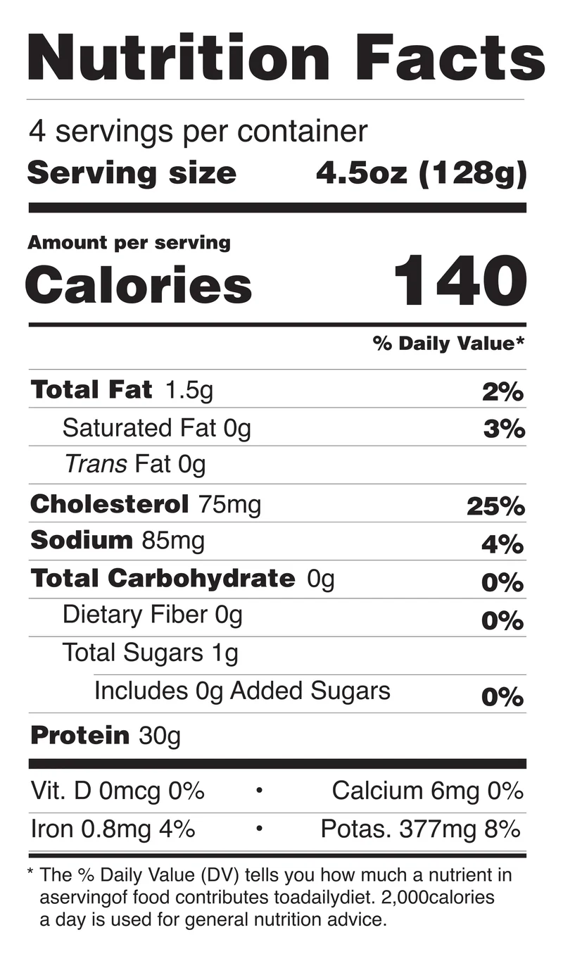 Plain Boneless Skinless Chicken Breasts nutrition facts