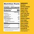 Seed Oil Free Chicken Nuggets nutrition: 95 calories per serving. Made with American whole white-meat chicken, rice flour, seasonings, and avocado oil. Gluten-free and minimally processed. Ingredients listed on label.